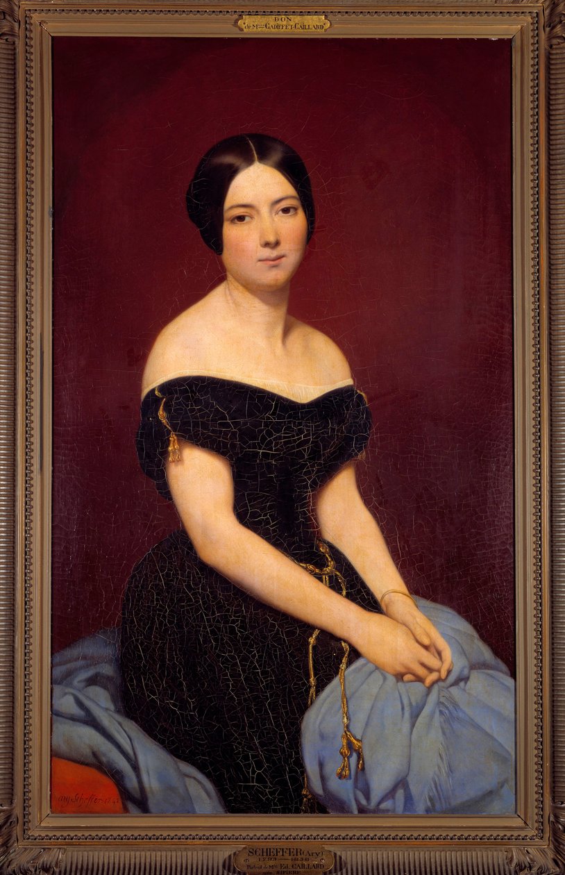 Edmond Caillard nee Sipierre 夫人的肖像 Ary Scheffer (1795-1858) 1842 年作画。 1,18x0,74 m 巴黎，卡纳瓦莱博物馆 作者 艾瑞·谢弗（Ary Scheffer）