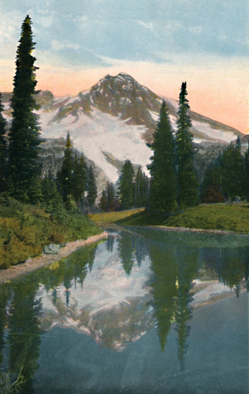 雷尼尔山和倒影湖，c1916 作者 阿萨尔·柯蒂斯（Asahel Curtis）