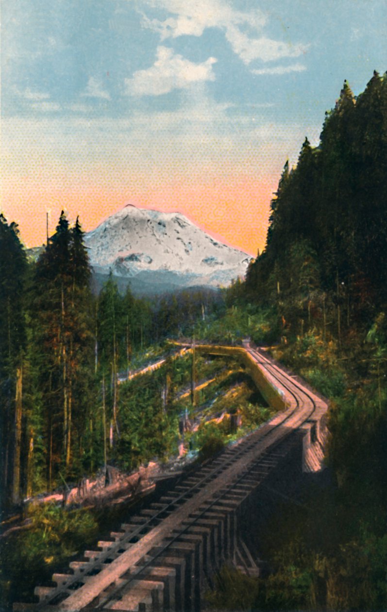 来自CM＆PSRR的雷尼尔山（c1916） 作者 阿萨尔·柯蒂斯（Asahel Curtis）