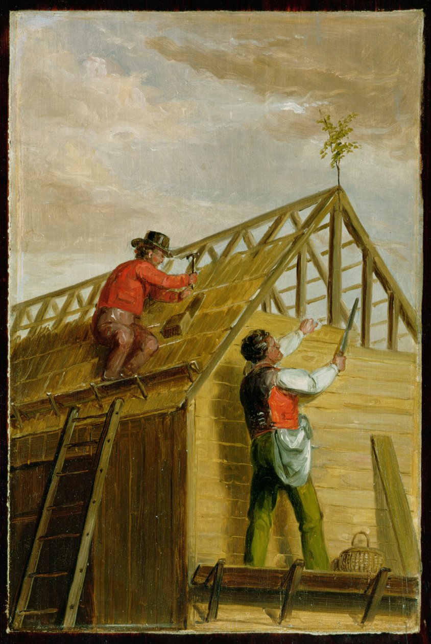 谷仓建造者，1836年（木材油） 作者 阿舍·布朗·杜兰德