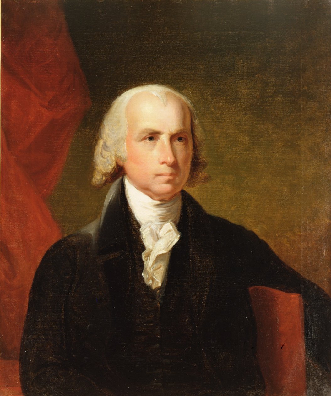詹姆斯·麦迪逊，1835年由Gilbert Stuart创作 作者 阿舍·布朗·杜兰德