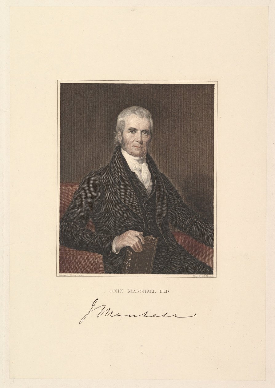 首席大法官约翰·马歇尔（John Marshall），1833年。 作者 阿舍·布朗·杜兰德