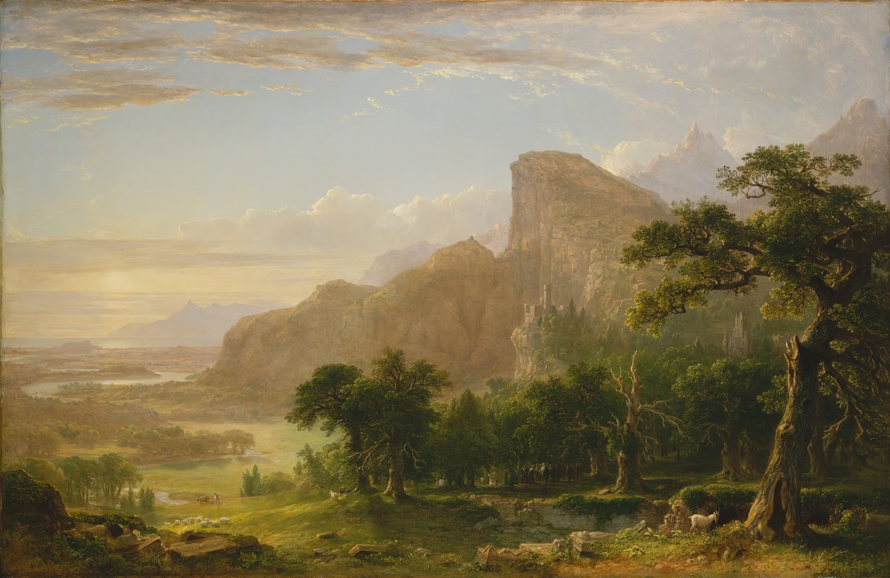 《 Thanatopsis的LandscapeScene》，1850年。 作者 阿舍·布朗·杜兰德