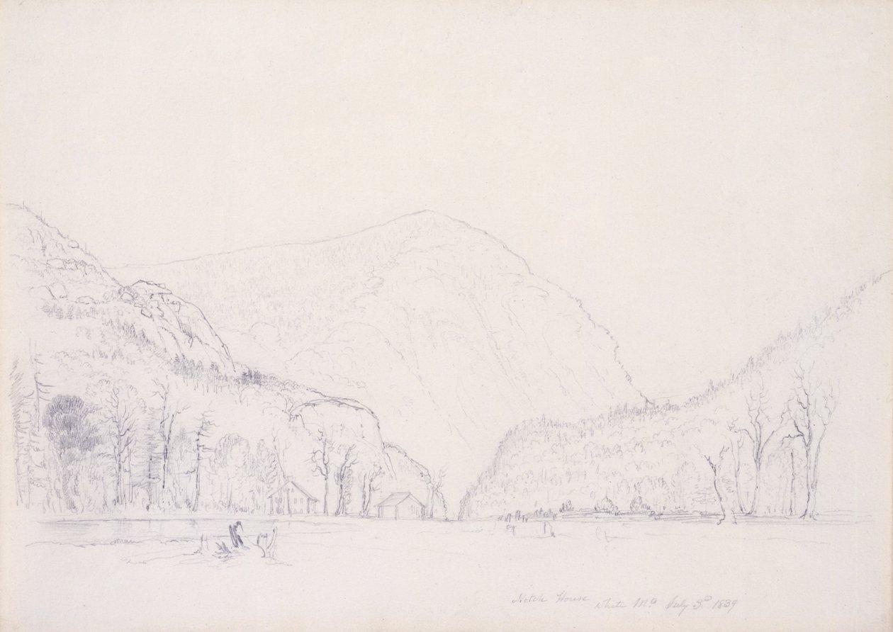 Notch House，怀特山，新罕布什尔州，1839年（纸上石墨） 作者 阿舍·布朗·杜兰德