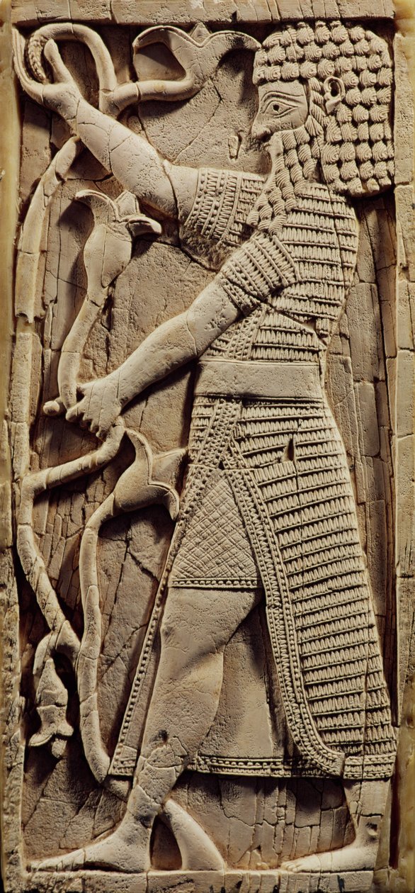 救济描绘一个战士，从萨尔曼萨尔三世宫（公元前858-823）Nimrud（另见231660） 作者 亚述人