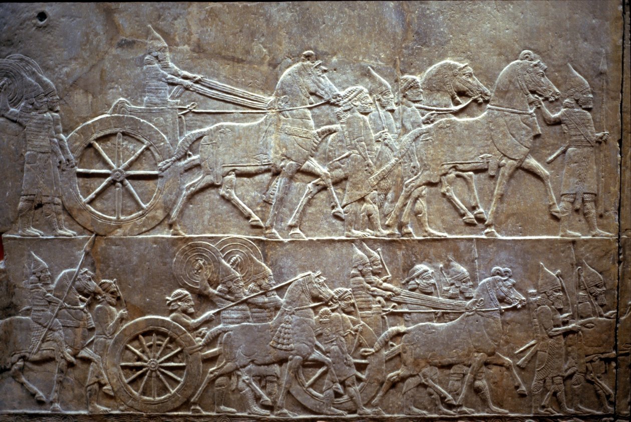公元前650年至620年，蒂尔·图巴战役中的阿瑟巴尼帕尔 作者 亚述人