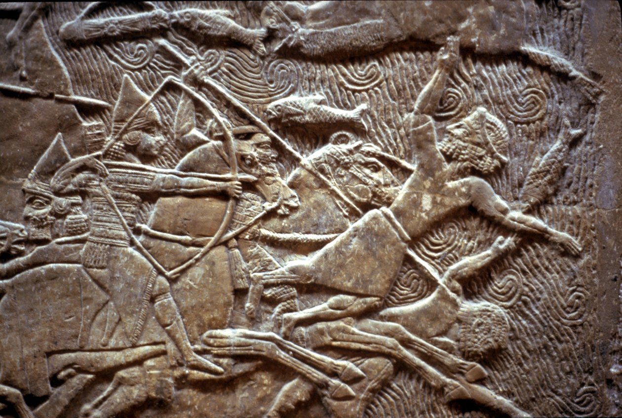 公元前650年至620年，蒂尔·图巴战役中的阿瑟巴尼帕尔 作者 亚述人