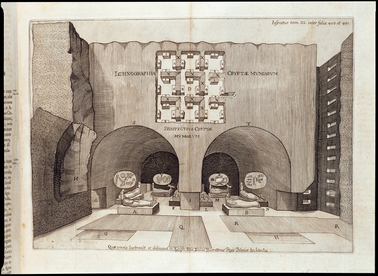Athanase Kircher 的“Sphynx mystagoga”中的金字塔内部 作者 阿塔纳修斯·基歇尔