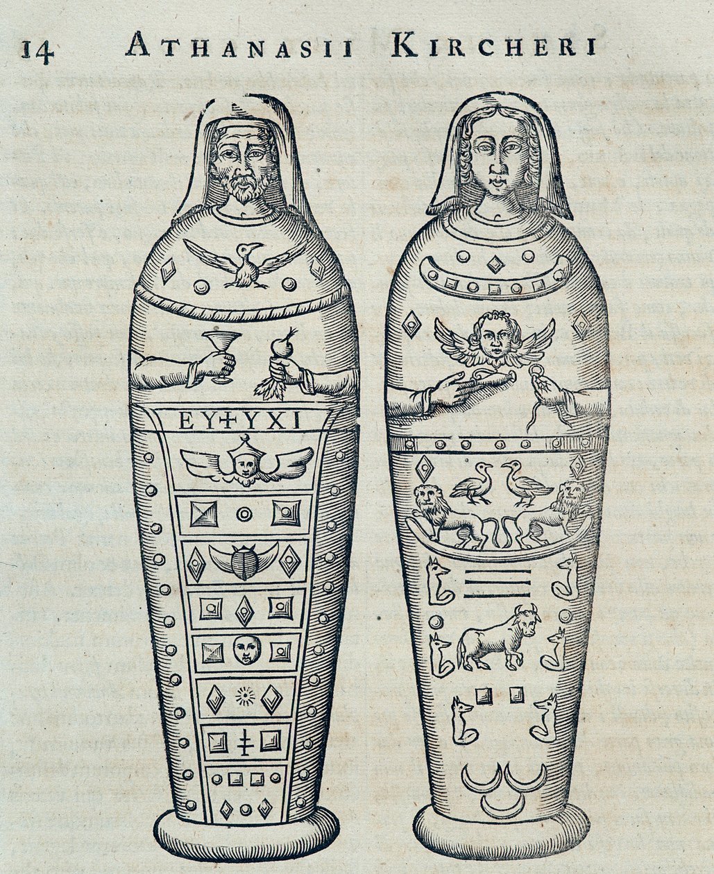 Mummies - in “” Sphynx mystagoga”” by Athanase Kircher 作者 阿塔纳修斯·基歇尔