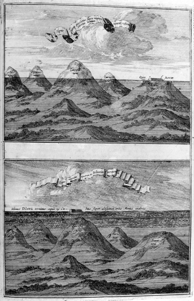 洪水的结果，1675年 作者 阿塔纳修斯·基歇尔