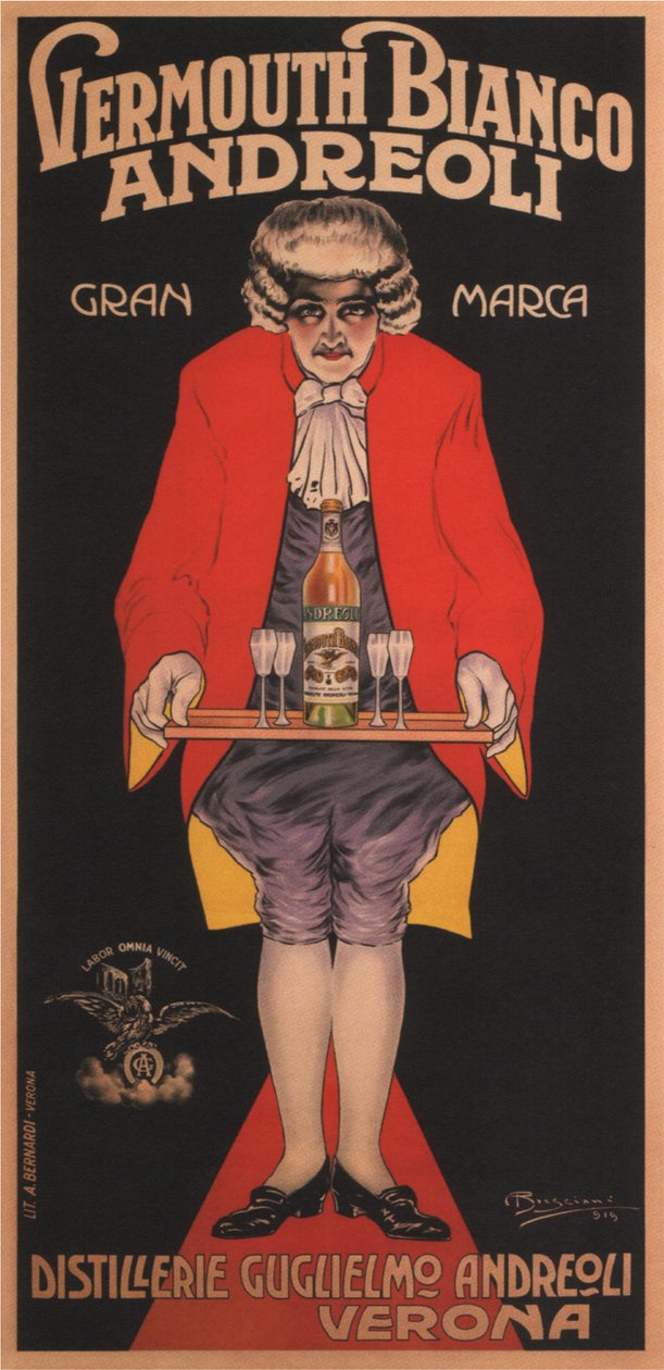 安德烈奥利白苦艾酒，1919年 作者 阿蒂利奥·布雷西亚尼