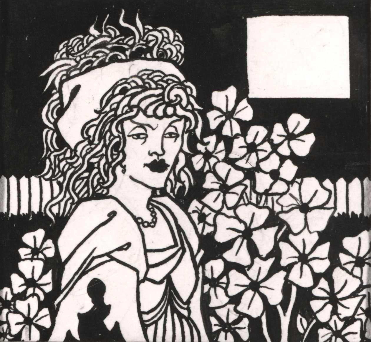“Le Morte d&39;Arthur”的章节标题，1893年（笔和纸上的黑色墨水） 作者 奥布里·比尔兹利