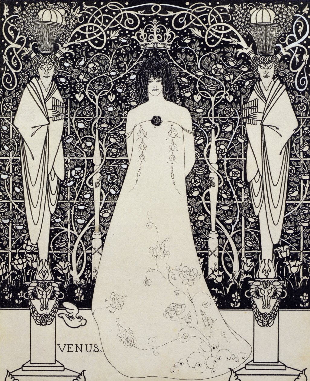 &39;Venus and Tannhauser&39;的主题，c.1895（钢笔和墨水） 作者 奥布里·比尔兹利