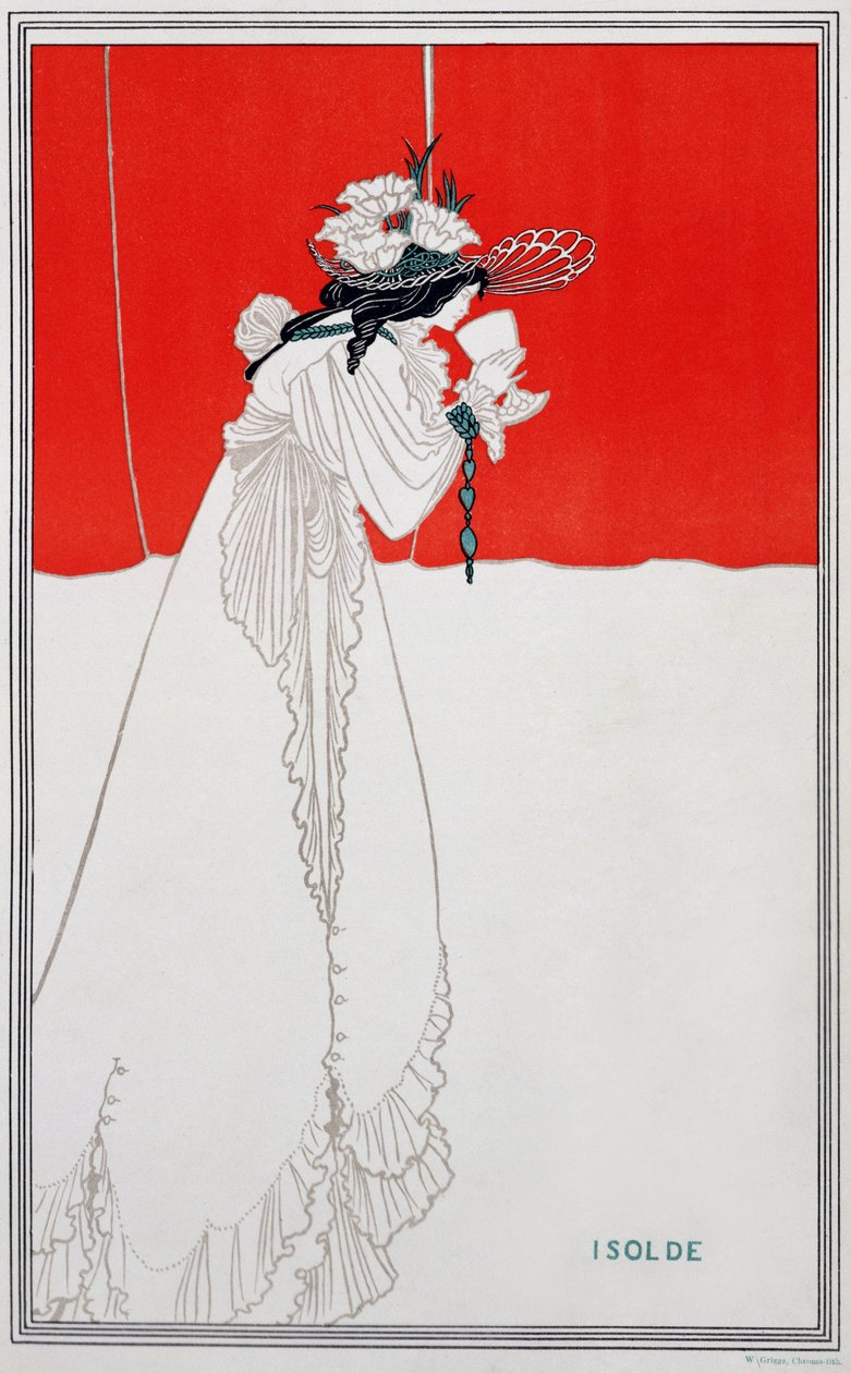 Isolde，来自&39;The Studio&39;的插图，1895年 作者 奥布里·比尔兹利