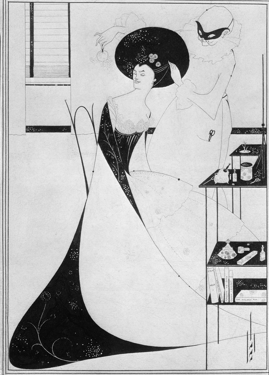 莎乐美的厕所，1894年奥斯卡王尔德的戏剧&39;莎乐美&39;的英文版插图（印度墨水在纸上） 作者 奥布里·比尔兹利