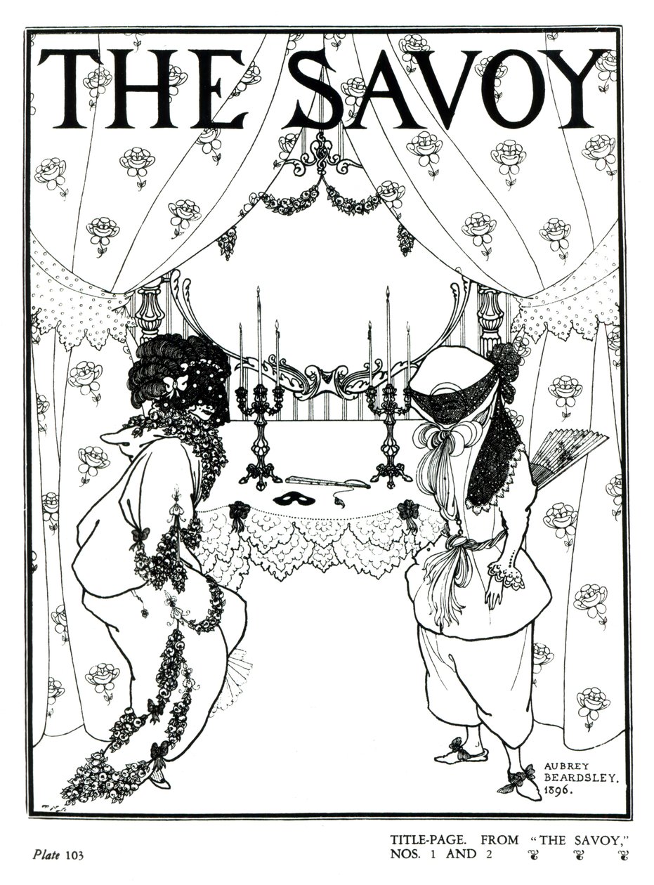 标题页来自&39;The Savoy&39;，1896年第1期和第2期 作者 奥布里·比尔兹利