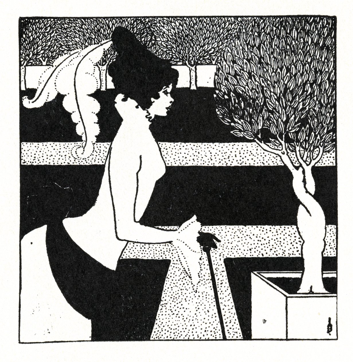 “黄皮书”的标题页装饰，第二卷，1894年7月，1899年 作者 奥布里·比尔兹利