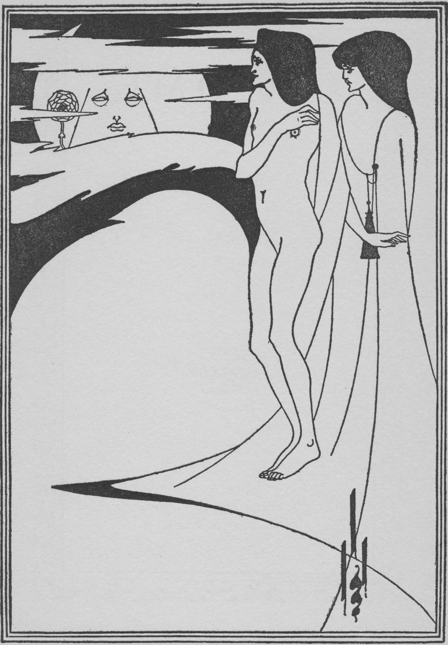 月亮中的女人，1896年 作者 奥布里·比尔兹利