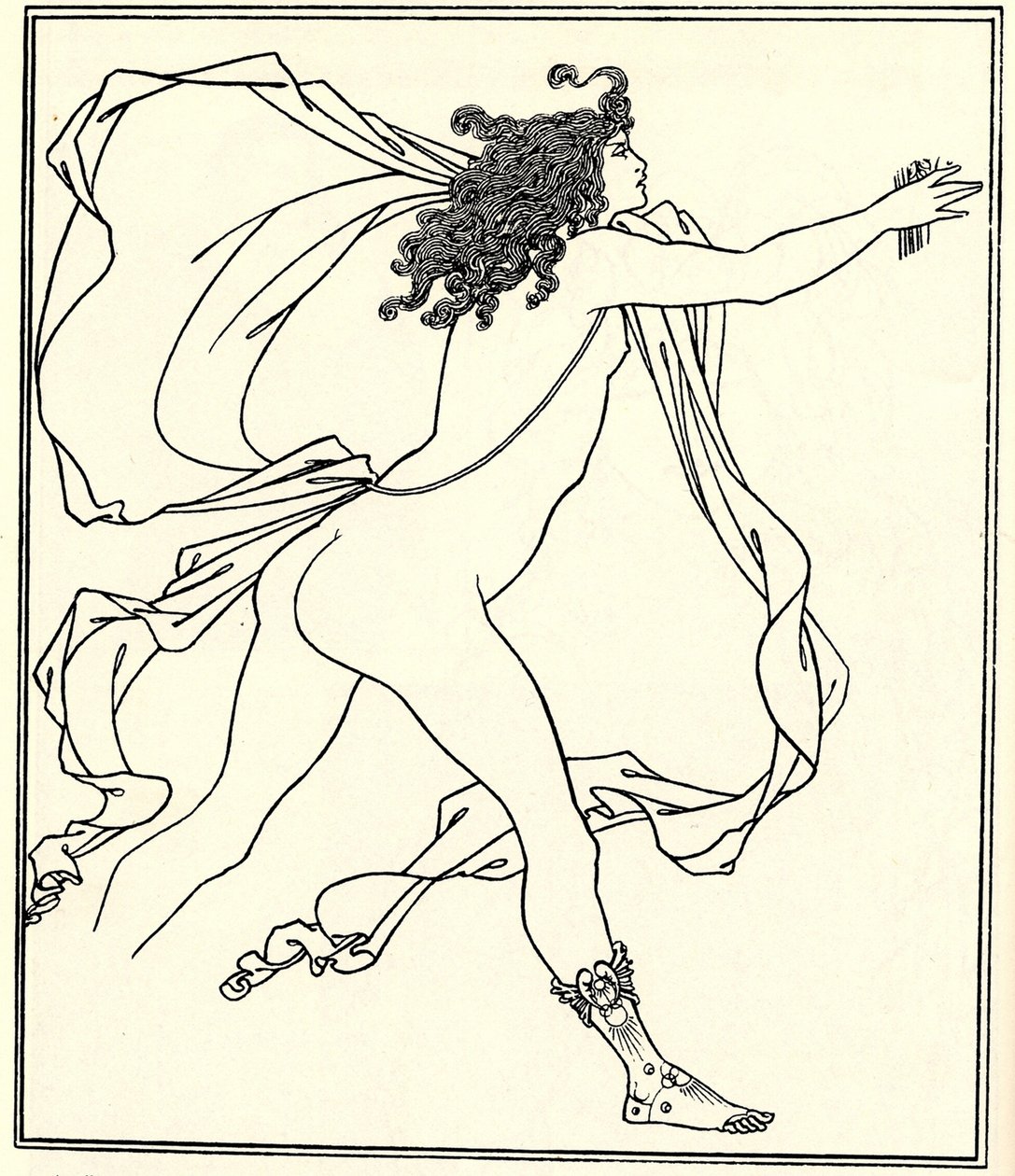 阿波罗追逐达芙妮，1896年 作者 奥布里·比尔兹利