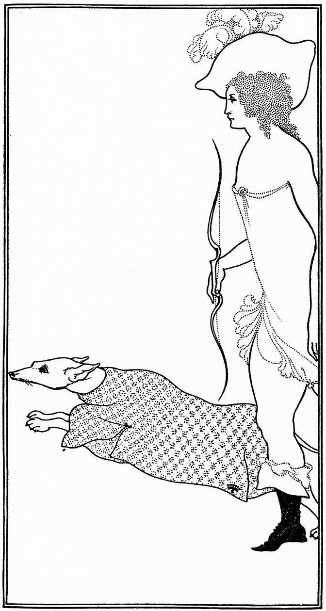 Atalanta在Calydon与猎犬，1896年 作者 奥布里·比尔兹利