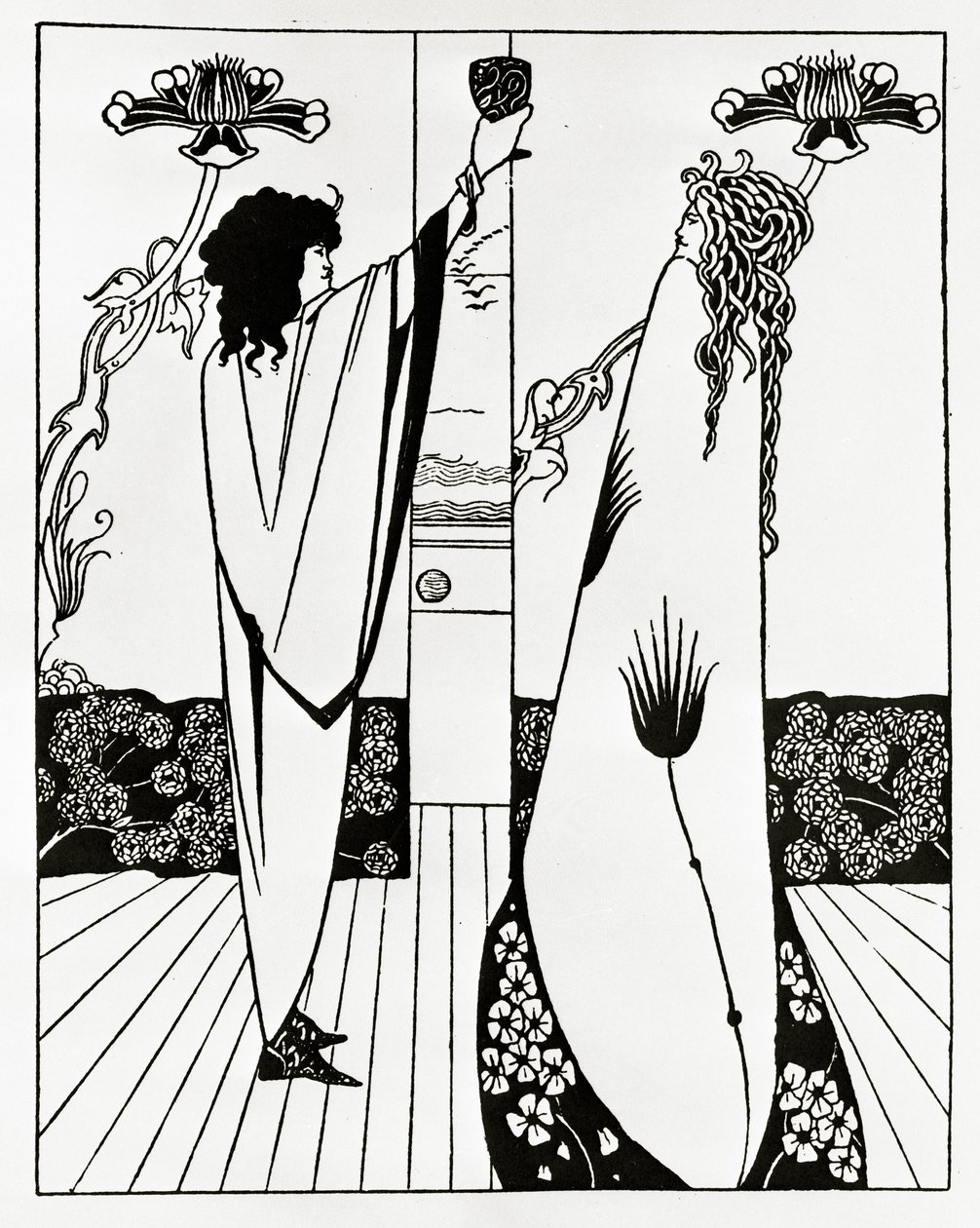 特里斯坦如何喝了Philtre达摩，c.1894 作者 奥布里·比尔兹利
