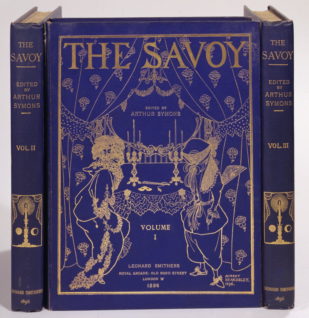 封面设计为The Savoy，第I-III卷，由Arthur Symons编辑，由Leonard Smithers 1896出版 作者 奥布里·比尔兹利