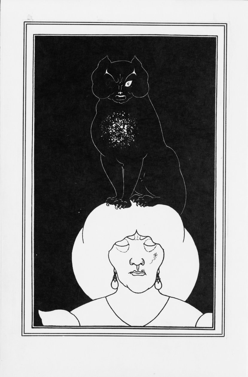 故事的插图埃德加·爱伦·坡的黑猫，1894-1895年 作者 奥布里·比尔兹利