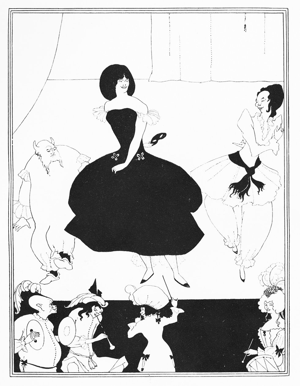 喜剧芭蕾&39;Marionettes III&39;的插图，来自&39;The Yellow Book&39;，Vol。 1，1894年 作者 奥布里·比尔兹利