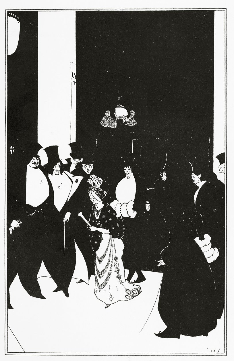 戈尔德夫人的护送，摘自“黄皮书”，1894年 作者 奥布里·比尔兹利