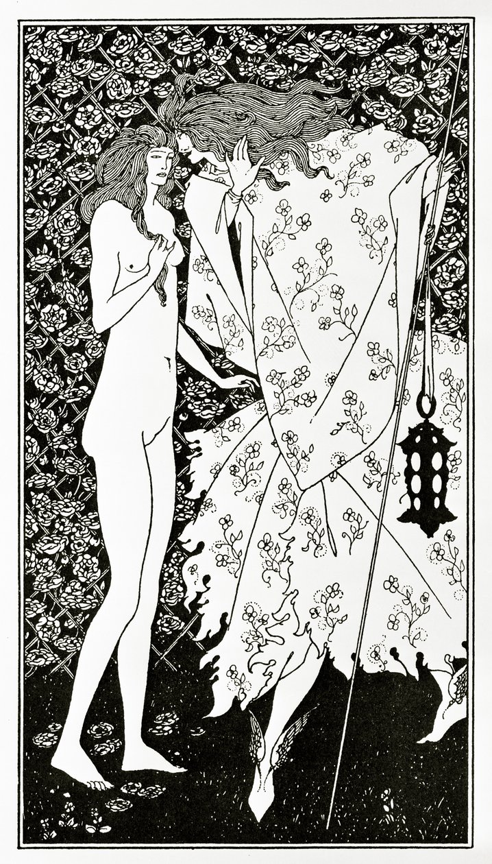 玫瑰神秘花园，约1894年 作者 奥布里·比尔兹利