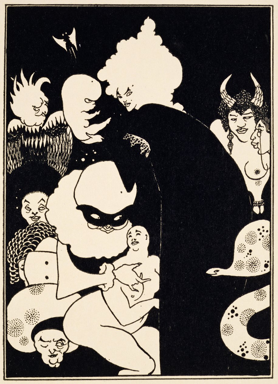 卢西恩的奇怪生物，来自&39;卢西恩的真实历史&39;的插图，c.1894 作者 奥布里·比尔兹利