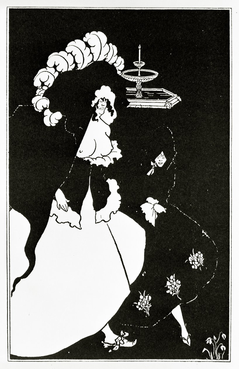 梅莎琳（Messaline）和同伴从妓院归来，约于1894年 作者 奥布里·比尔兹利