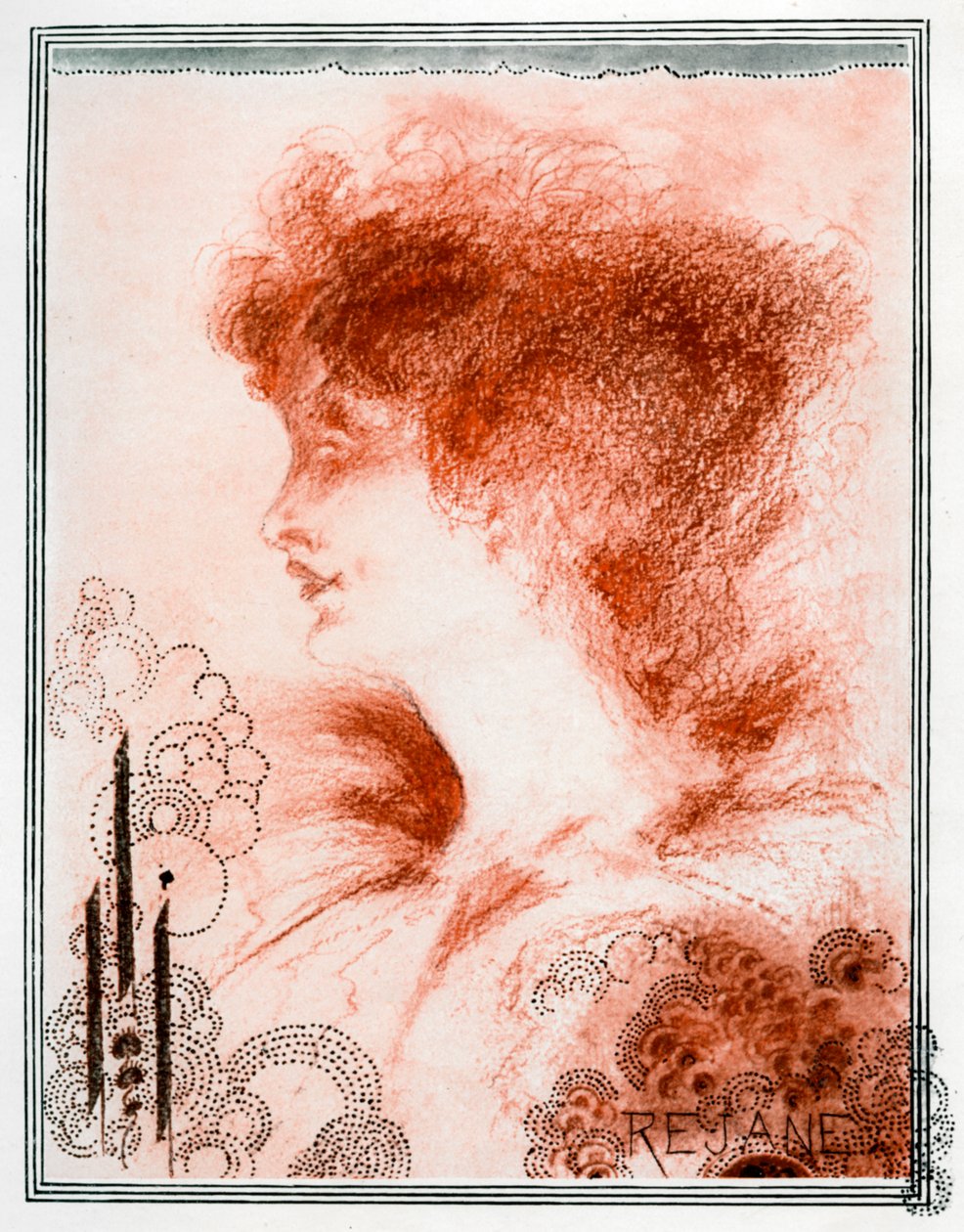 女人的画像，1898年。 作者 奥布里·比尔兹利