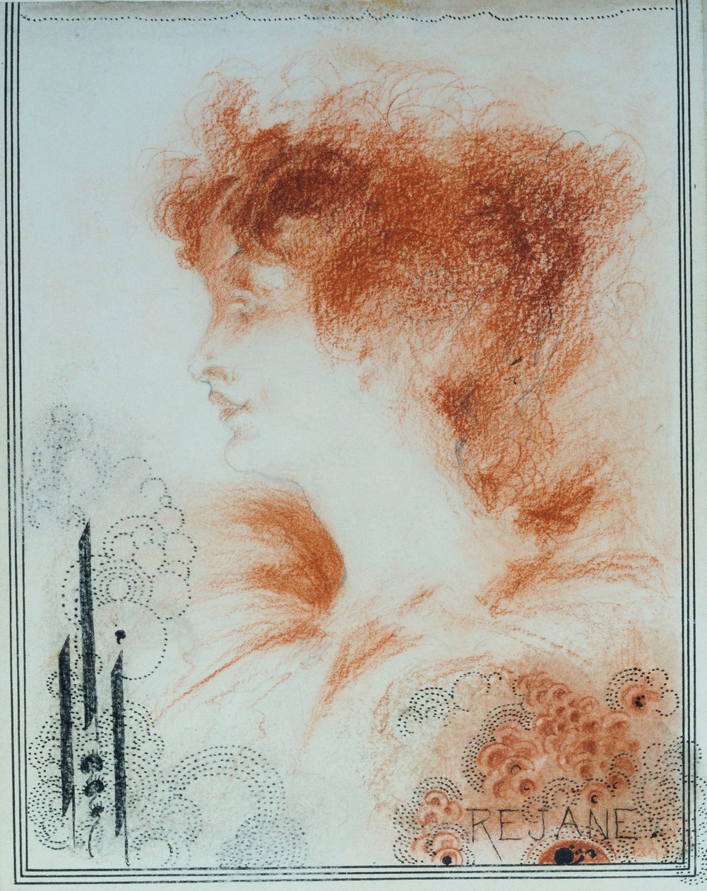 里贾纳（Rejane），1894年 作者 奥布里·比尔兹利