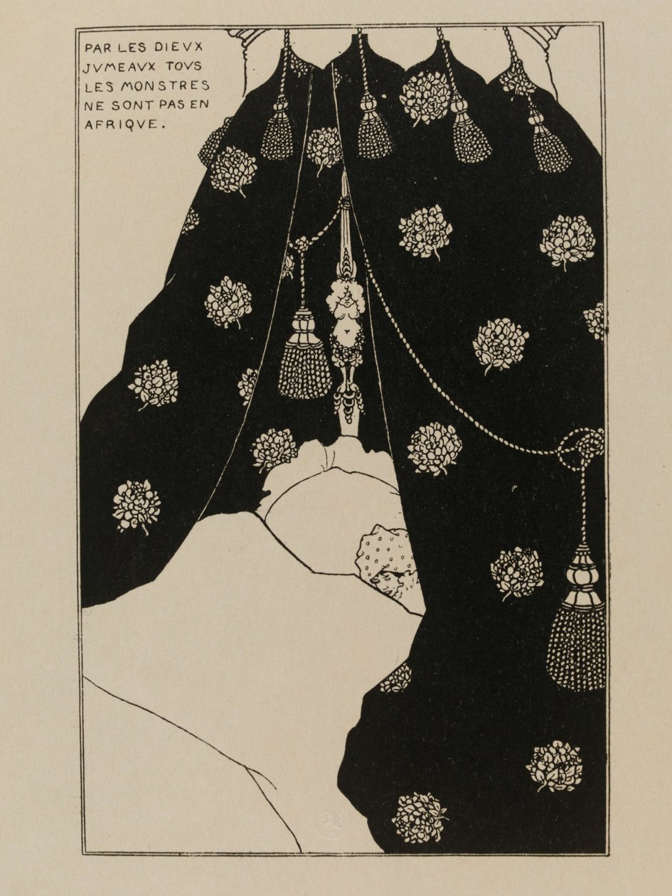 床上的自画像 Autoportrait au lit, 1894. 作者 奥布里·比尔兹利