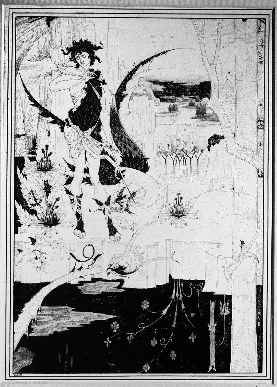 齐格弗里德，出自瓦格纳的《尼伯龙的指环》第二幕 作者 奥布里·比尔兹利