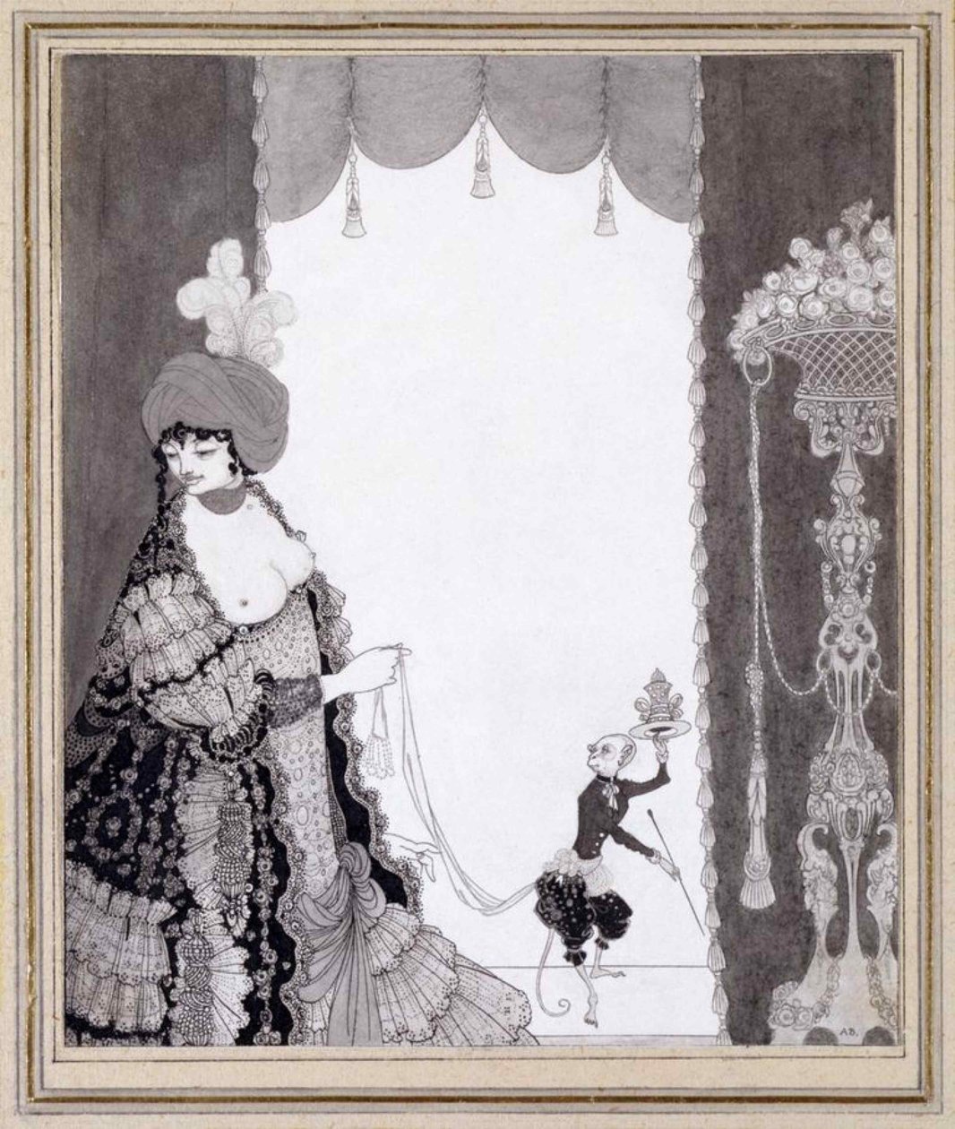 猴子的女人》，1897年。 作者 奥布里·比尔兹利