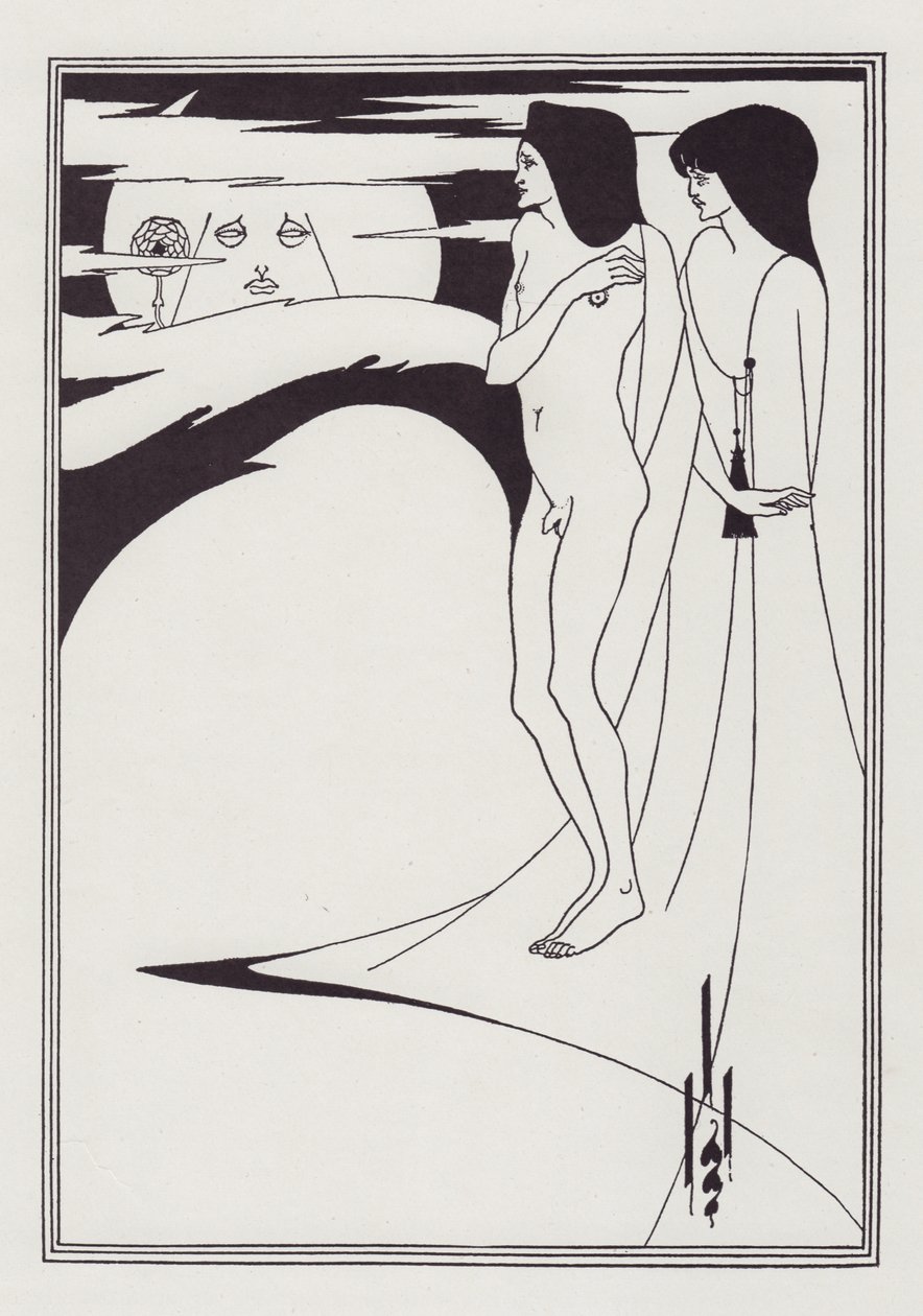 月亮上的女人》，1893年。 作者 奥布里·比尔兹利