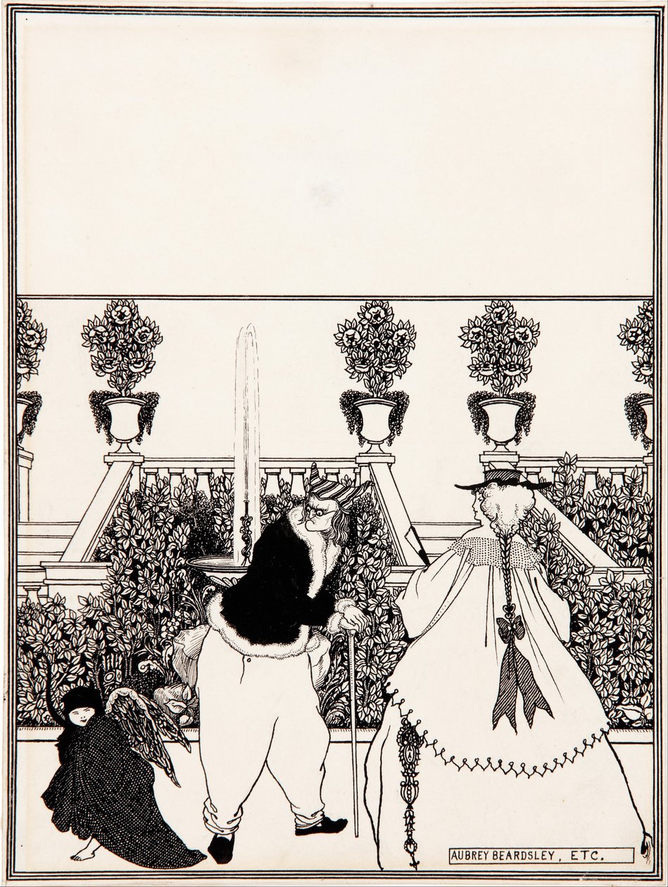 丘比特从花园预备图中为“萨沃伊”（The Savoy）的封面设计开工，第3期，1896年7月 作者 奥布里·比尔兹利