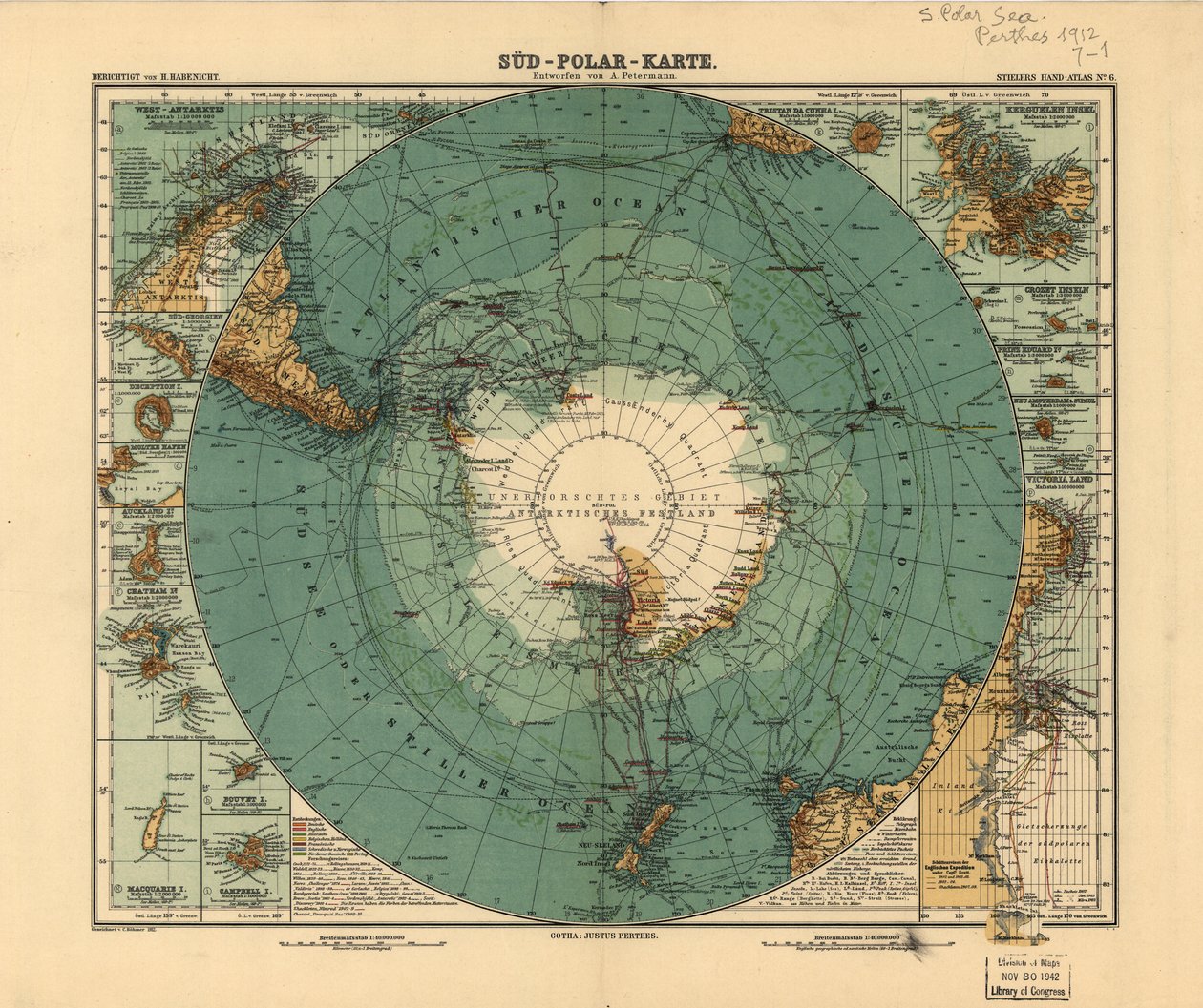 1912年南极地图 作者 奥古斯特·海因里希·彼得曼