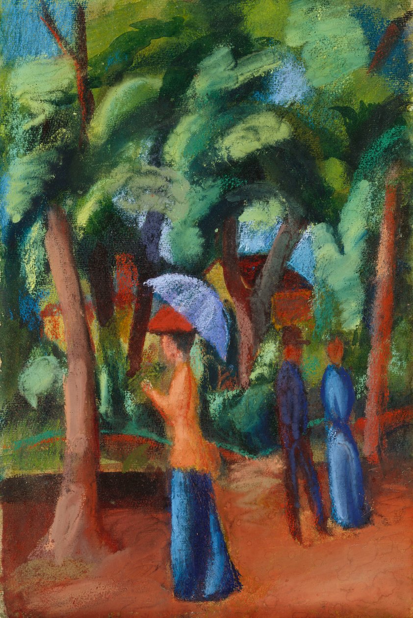 公园漫步，1914年 作者 奥古斯特·马克