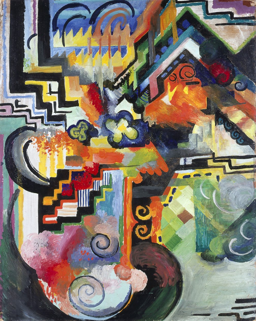 有色作品致敬巴赫，1912年 作者 奥古斯特·马克