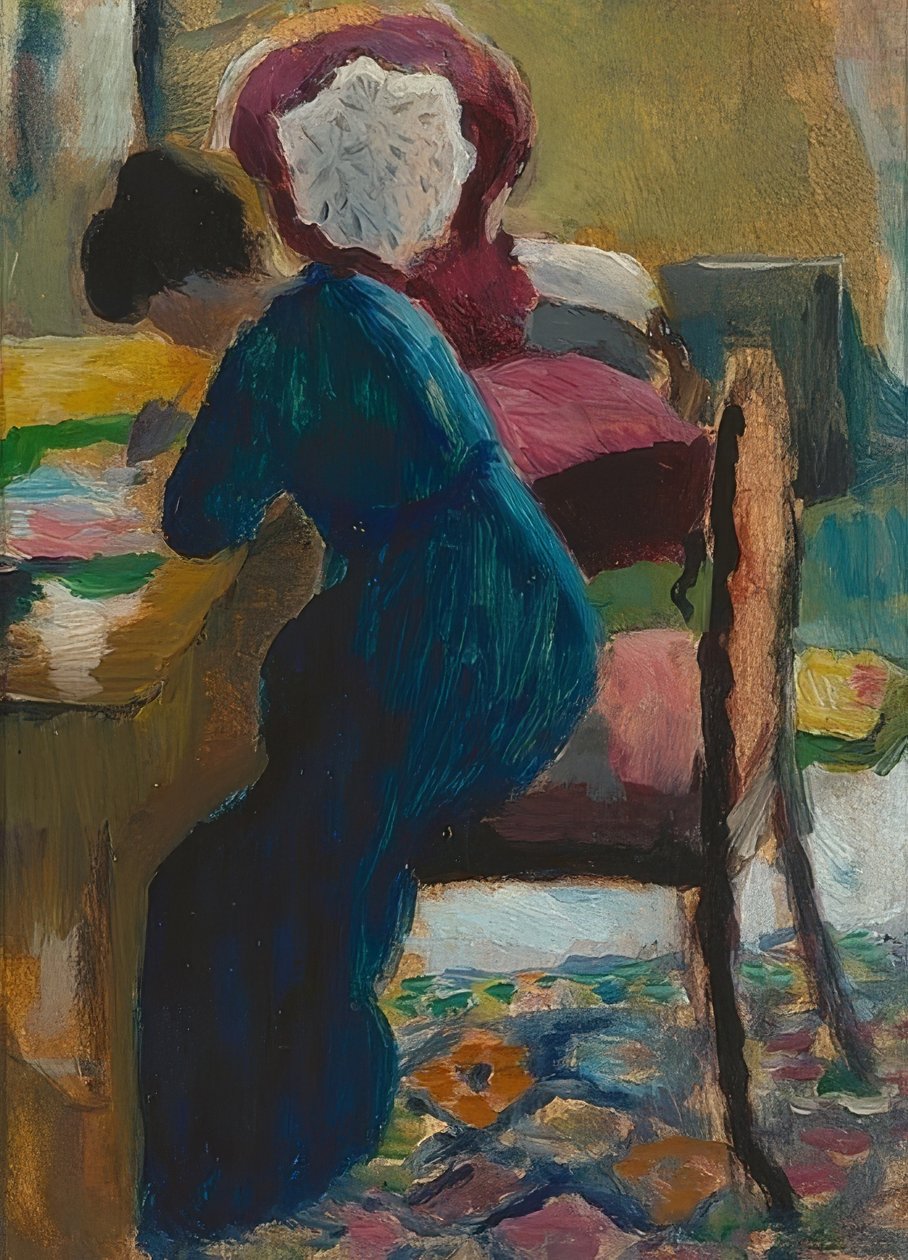 伊丽莎白在桌子上。 1909-10 作者 奥古斯特·马克