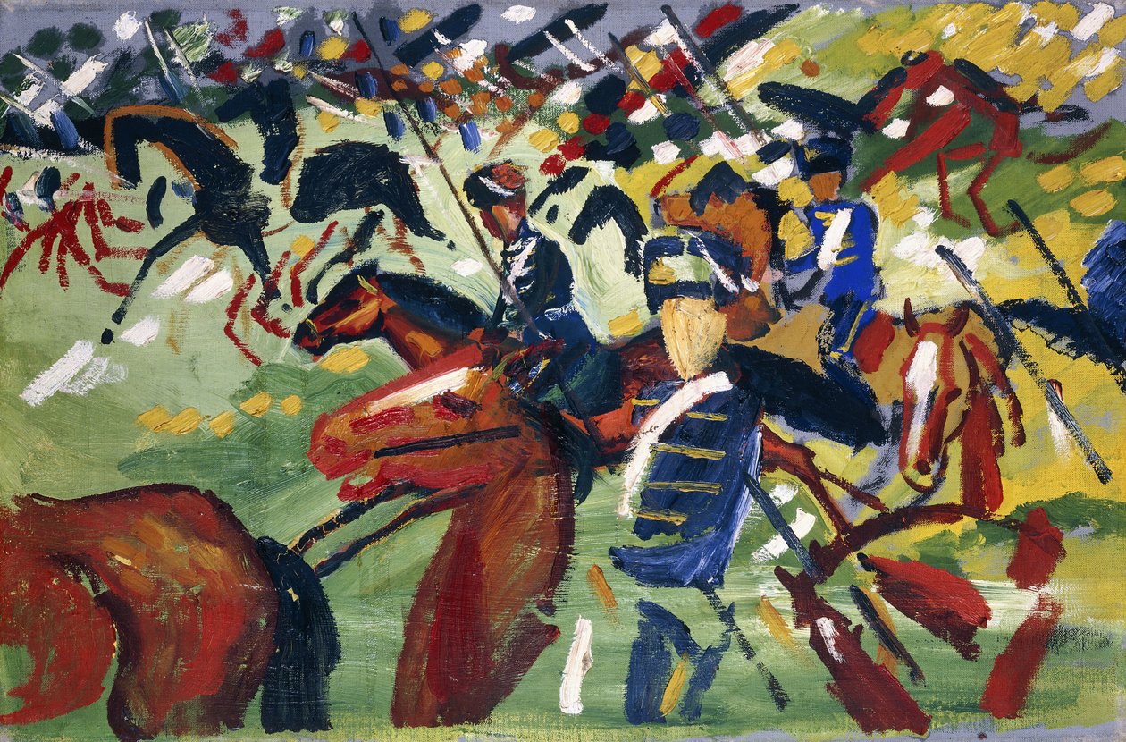 轻骑兵出发，1913年 作者 奥古斯特·马克