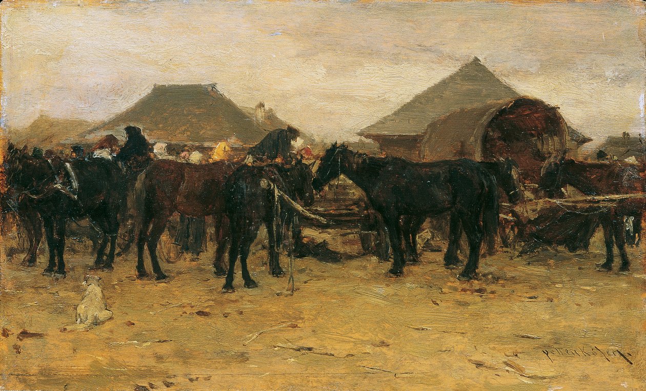 索尔诺克的 Pferdemarkt I 作者 奥古斯特·冯·彼得科芬