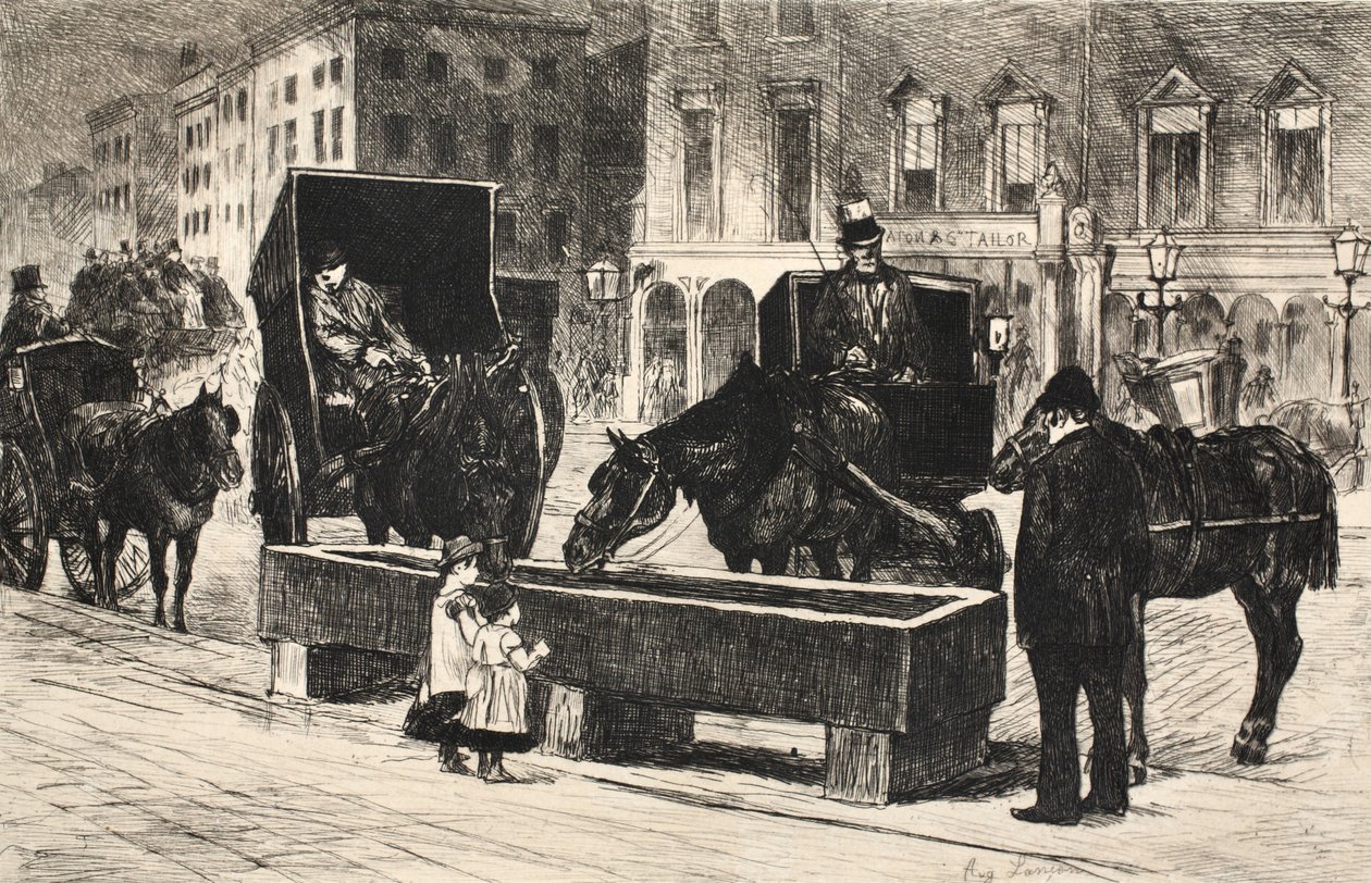 来自&39;The Street in London&39;的插图，酒吧。作者：G。Charpentier et Cie，1884 作者 奥古斯特·安德烈·兰孔