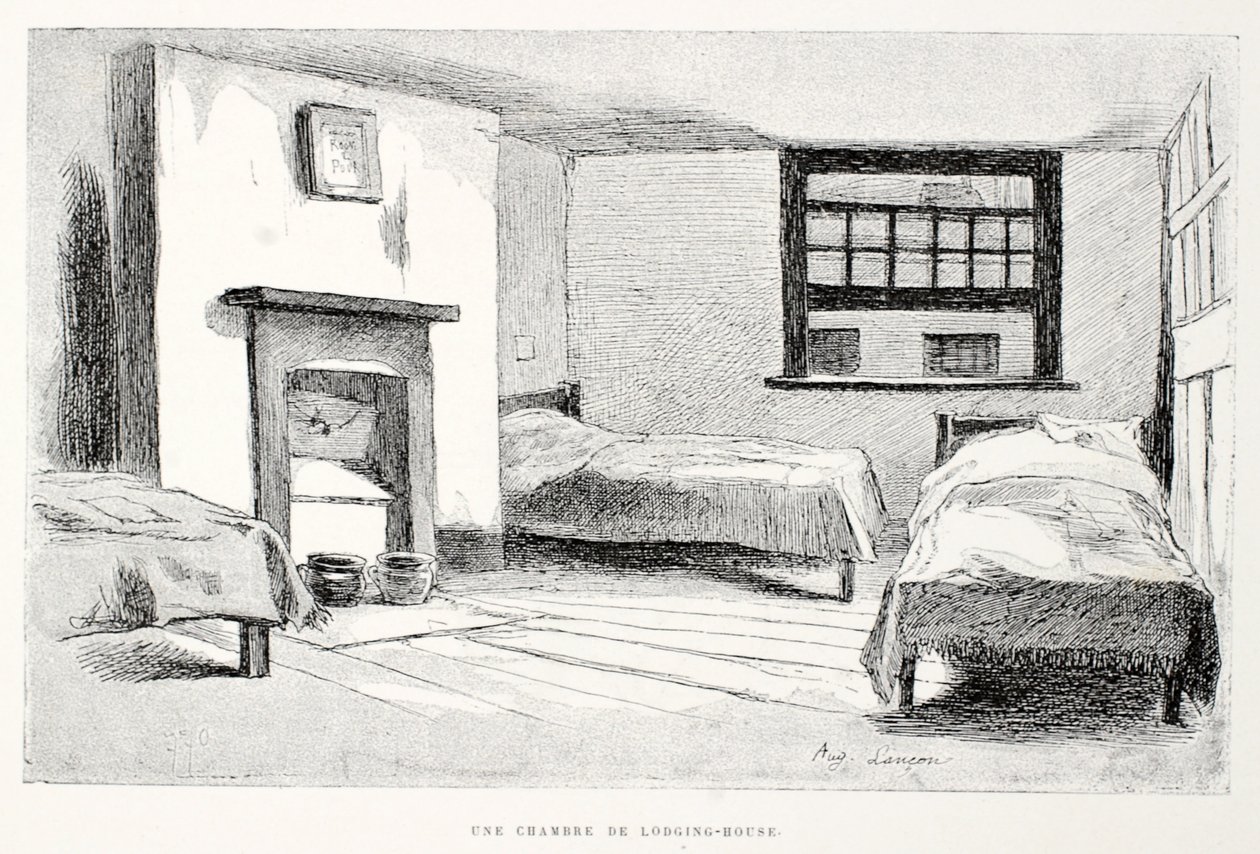住宿房间，来自&39;The Street in London&39;的插图，酒吧。作者：G。Charpentier et Cie，1884 作者 奥古斯特·安德烈·兰孔