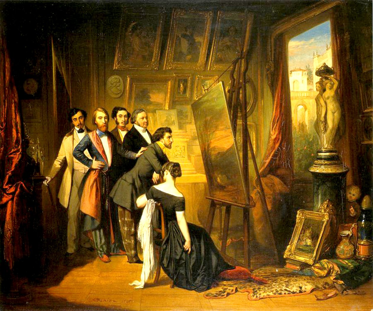 布鲁亚斯研究的内部，1848年 作者 奥古斯特·巴泰勒米（Auguste Barthelemy）Glaize