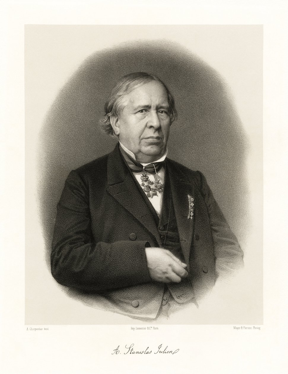 Aignan Stanislas Julien，1865-66 作者 奥古斯特·夏庞蒂埃