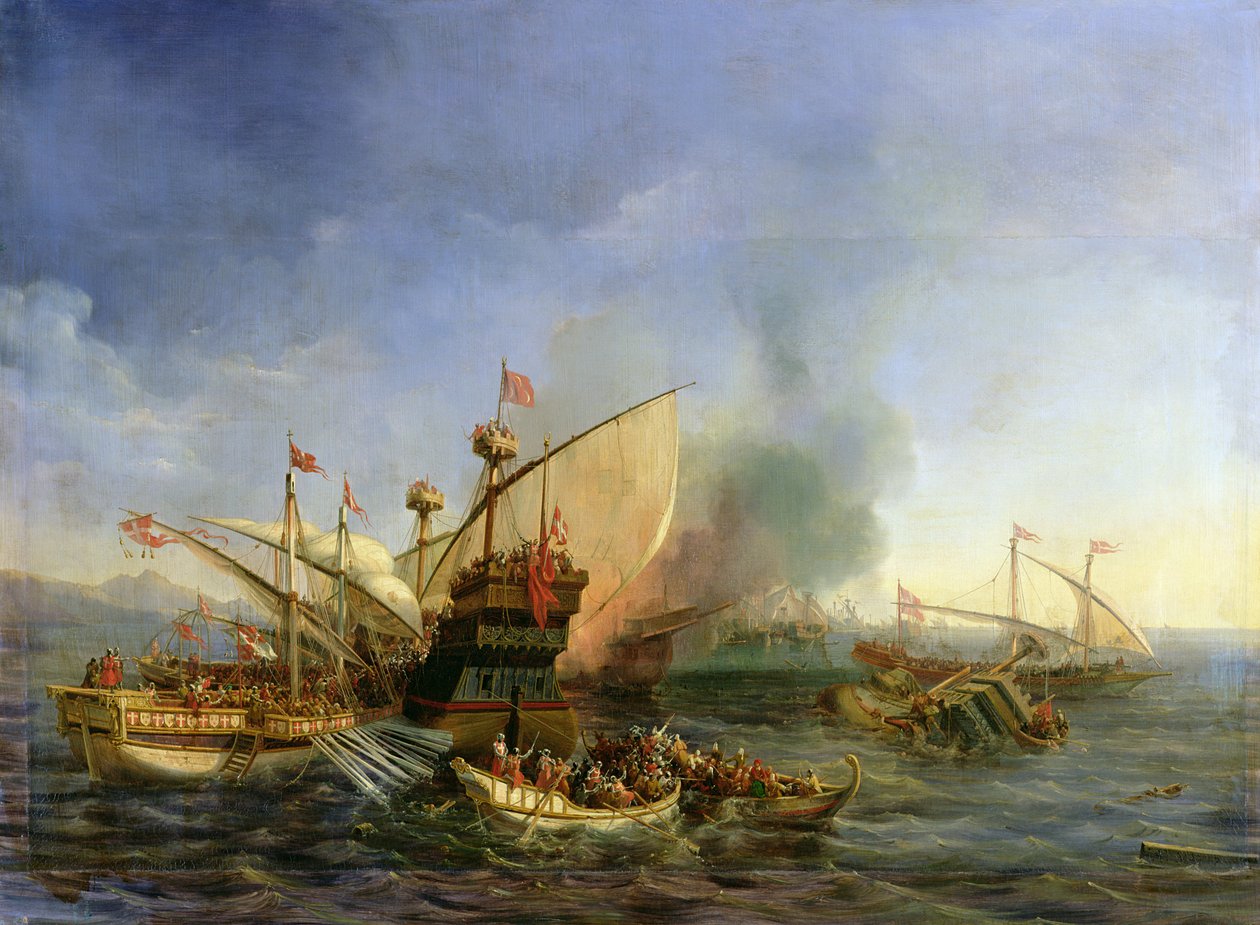 埃皮斯科皮海军战役于1323年，1841年 作者 奥古斯特·艾蒂安·弗朗索瓦·梅耶